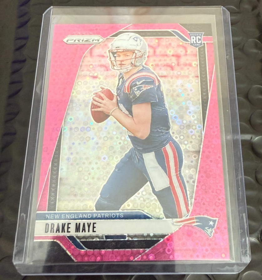 🔥 2024 Panini Prizm No Huddle Drake Maye Rookie /25 Pink Disco Prizm #329 (RC)