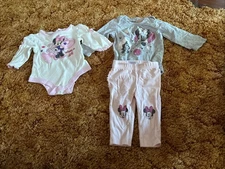 Disney Minnie Mouse Baby Girl Size 0-3 Months Three Pieces