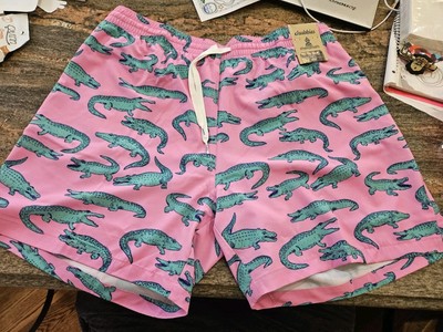 Chubbies Swim Trunks Mens Sz XXL Pink Shorts 5.5'' Crocodiles Alligator Lined
