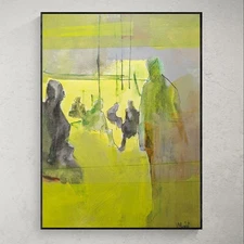 Original Art Acrylic Painting 9x12 on Art Paper. 'The Cigar Lounge'