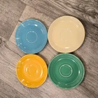 Vintage Early Fiesta Ware plate lot 4 piece 1936-50s Turquois light green Gold