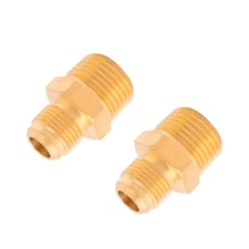 3/8'' Flare x 1/2 Inch Male NPT Tube Fitting, Brass Half-Union Propane Fittin...