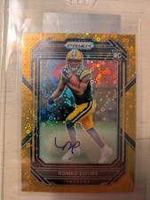 2022 Prizm Romeo Doubs Rookie No Huddle Gold Prizm RC Auto 7/10 #337