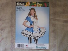 Simplicity Alice in Wonderland Disney Sewing Pattern Costume Cosplay Size 14-22