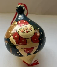 Wood Box Santa Christmas Ornament