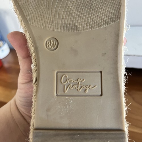 Crown Vintage Laser Cut Suede Shoes Womens Size 8.5 Slip On Espadrille Loafer - Picture 11 of 11