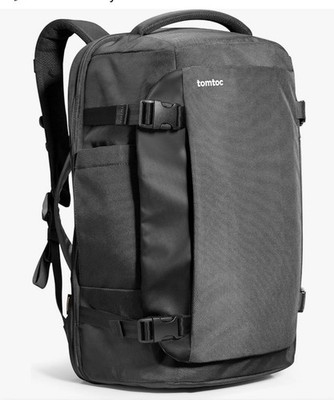 tomtoc Travel Backpack 40L, TSA Friendly Flight Approved Carry-on Luggage Black