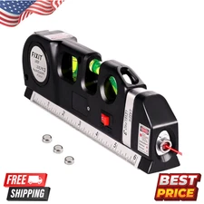 Multipurpose Laser Level Ruler with Measuring Tape, Vertical Horizon Line Tool