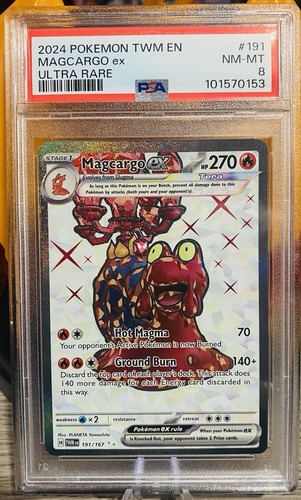 Pokemon 2024 SV Twilight Masquerade Magcargo EX #191/167 PSA 8