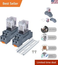 8-Pin DPDT 10A Electromagnetic Relay, 12V DC with LED - Durable Silver Alloy