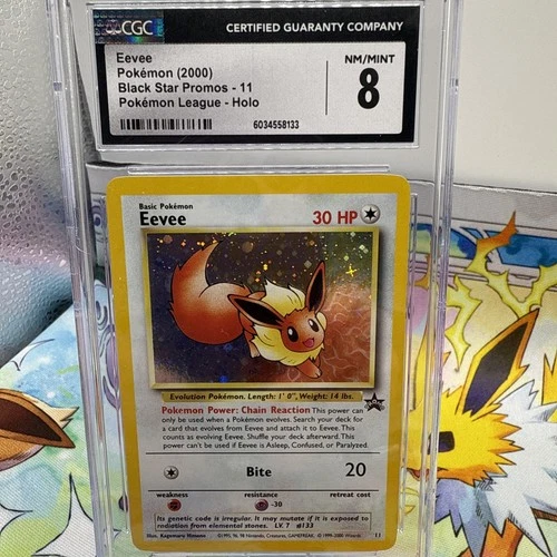 Pokemon CGC 8 Eevee Holo Promo 2000 #11 Pokemon League English