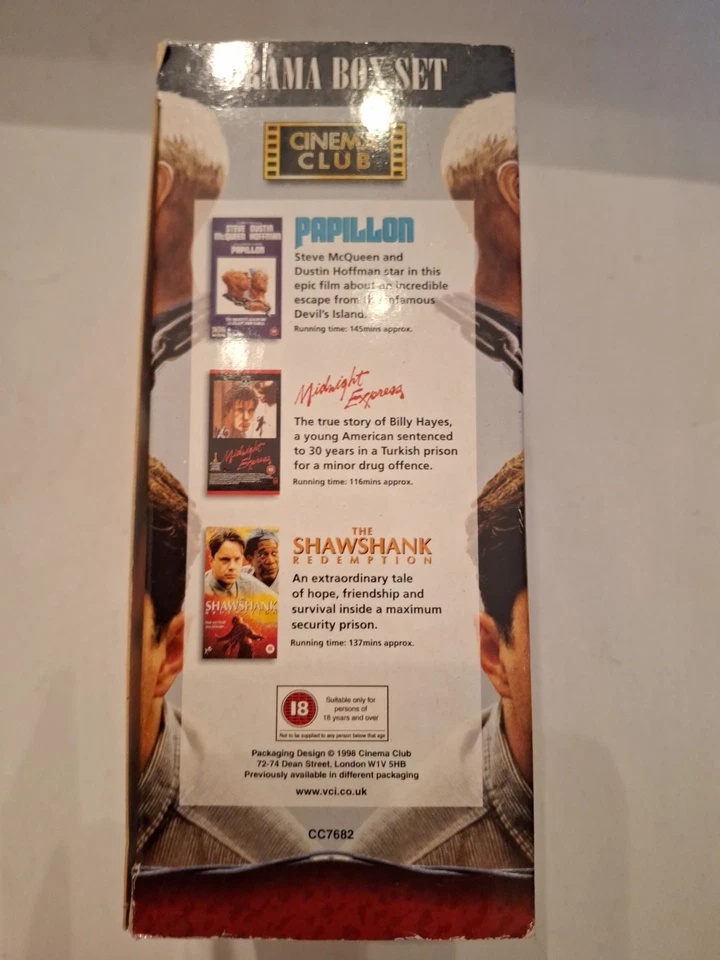 Papillon/Midnight Express/Shawshank Redemption [VHS, Box Set]  Nice Clean Tapes - Image 4 of 4