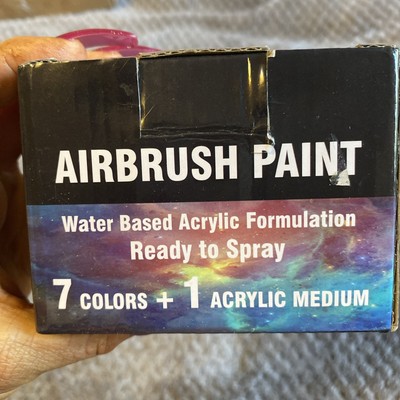 Airbrush Paint Water Based Acrylic Formula 7 Colors One Acrylic Medium