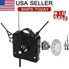 Replacement Wall Clock Quartz Movement Mechanism Hands DIY Repair Part Kit BLACK
