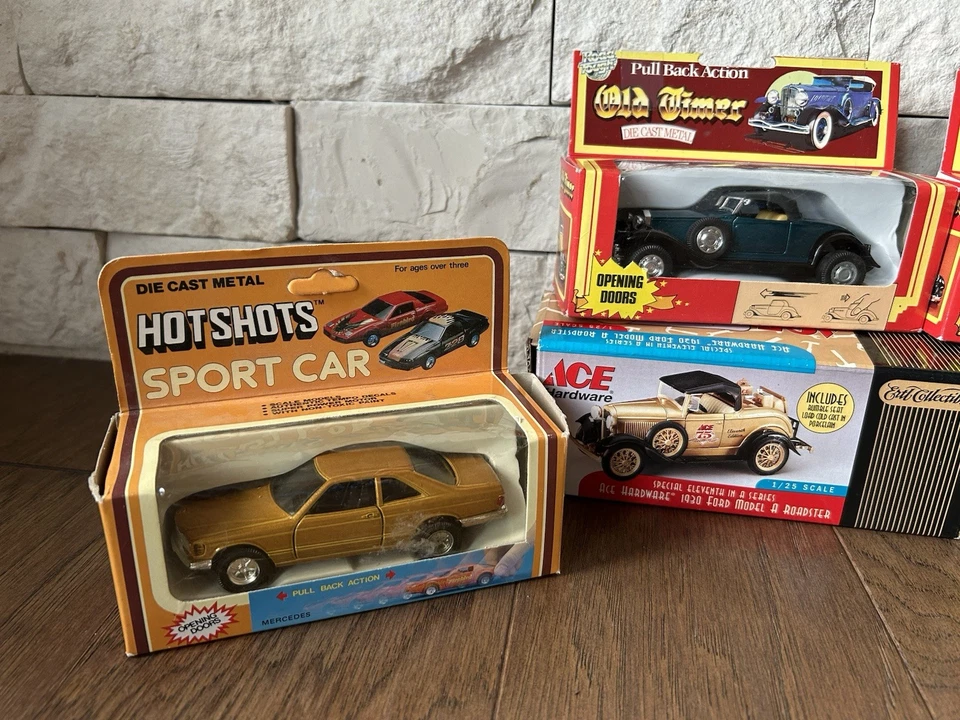 Vintage Lot of 7, Die Cast Metal Cars: Ertl, Hotshots, Matchbox & Road Tough - Image 2 of 4