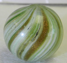 20611m Vintage German Handmade Onionskin Lutz Marble .79 Inches Mint