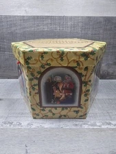 Vintage C&F Enterprises The Santa Ornaments Papier Mache Decoupage 12 Ornaments