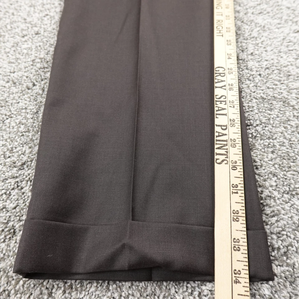 Calça Ralph Lauren Masculina 36X33 Marrom Lã Chino Calças Plissadas Algemadas - Imagem 3 de 4