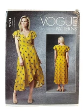 Vogue V1734 Misses Dress Sewing Pattern Sizes 16-24 Easy Wrap Dress