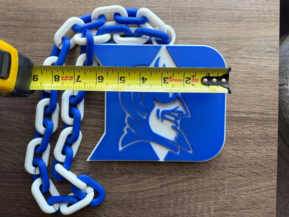 Duke Blue Devils Oversized Necklace, Hype Chain [Made To Order] - Image 4 of 4
