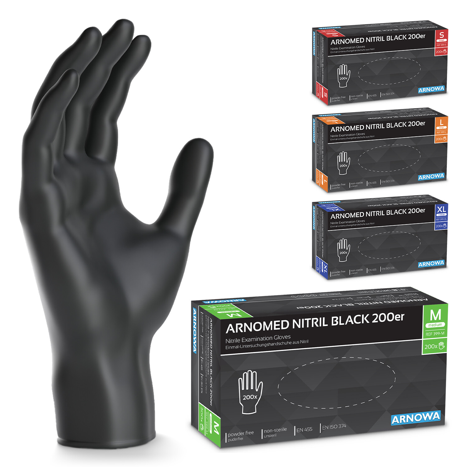 200 - 2000 Nitril Handschuhe Einmal Handschuhe ARNOMED Einweg Handschuhe Gr S-XL