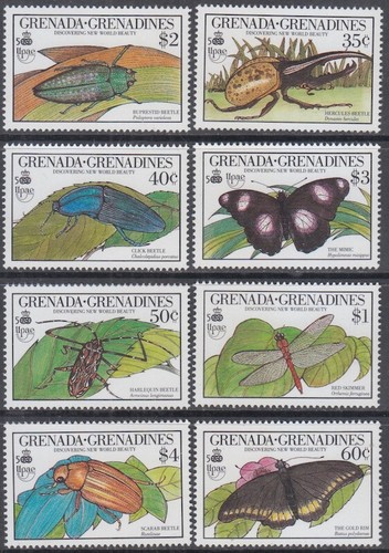 GRENADA GRENADINES Sc # 1134-4 MNH CPL SET of 8 - VARIOUS INSECTS - 第 1/1 張圖片