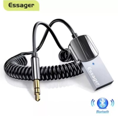 Essager EB01 Bluetooth 5.0 AUX Adapter Wireless Auto Empfänger USB auf 3,5mm & Mikrofon