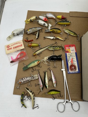 Rebel Excalibur Tackle Box Vintage Double Sides W/ Lures Heddon Torpedo 40+ Pcs - 第 9/23 張圖片