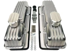 58-86 SBC 305 327 350 Short Finned Valve Covers/Breather PCV Gasket Dress-UP KIT