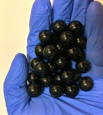 Glass Marbles 5/8'' IN 16MM Balls 40 Solid Opaque BLACK SOLITAIRE Replacement