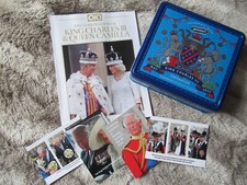 King Charles III Coronation Memorabilia: Magazine / Tin / Postcards x4