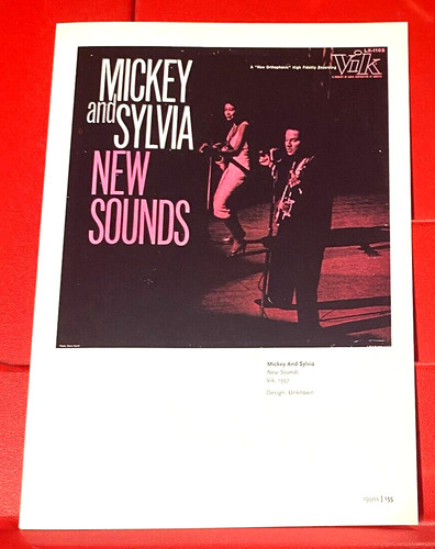 Mickey And Sylvia New Sounds Album Cover Art PICTURE / PRINT 7.5" x 5.5"