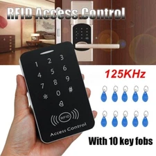 125KHz Security Access Control System ID Card Password Door Lock with 10 Key Fob