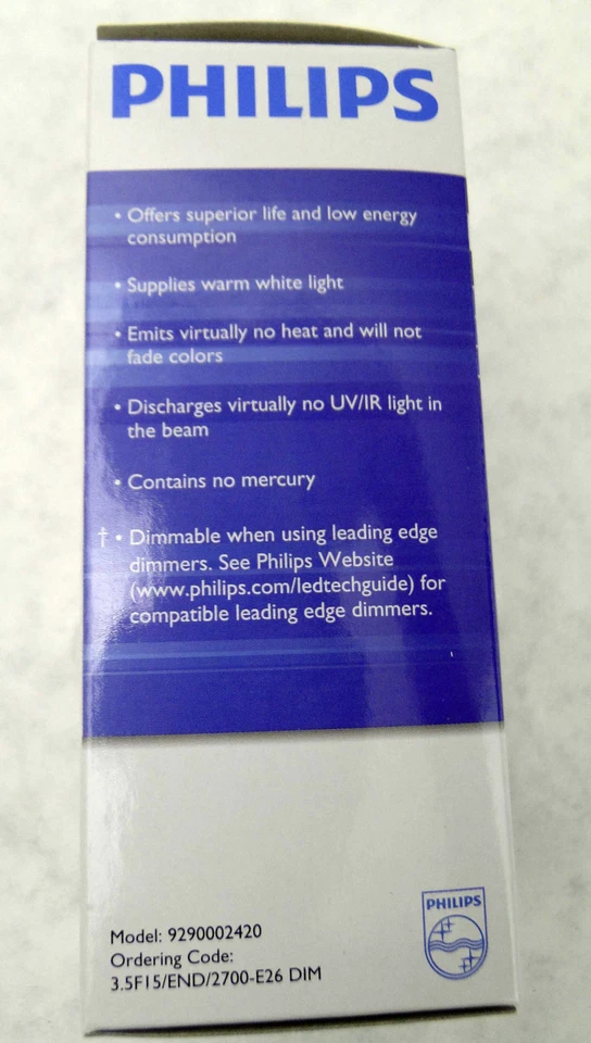 Philips 3.5W = 25W Equivalent, Soft White (2700K) F15  Dimmable LED Light New - Image 4 of 4