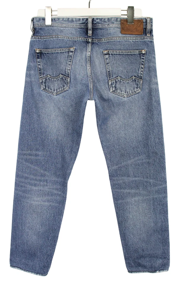 Chevignon Rider Herrenjeans W31 Selvedge Blau Denim Whiskers Knopf Fly - Bild 2 von 4