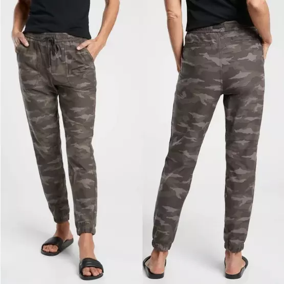 ATHLETA Camo Farallon Joggers Pants, Drawstring Waist, Size 0 ~ Excellent  Cond