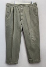 Vintage Polo Ralph Lauren Men  s Sz 40x30 Khaki Chino Pleated Preppy Pants