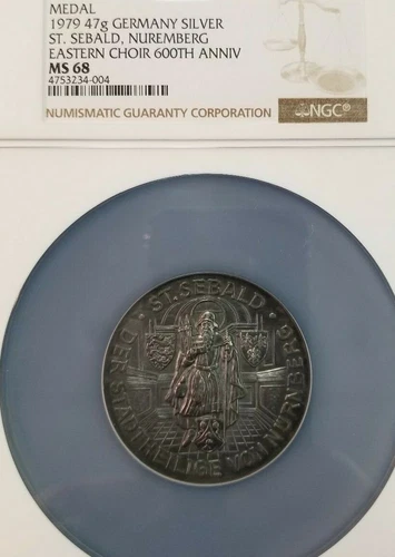 1979 GERMANY SILVER MEDAL EASTERN CHOIR ANNIVERSARY NUREMBERG NGC MS 68 TOP POP