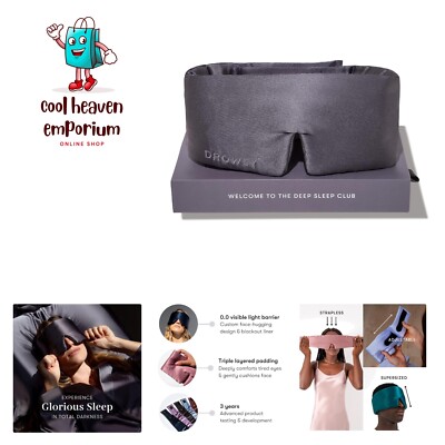 Silk Sleep Mask. Face-Hugging, Padded Silk Cocoon for Luxury Sleep in Total D...