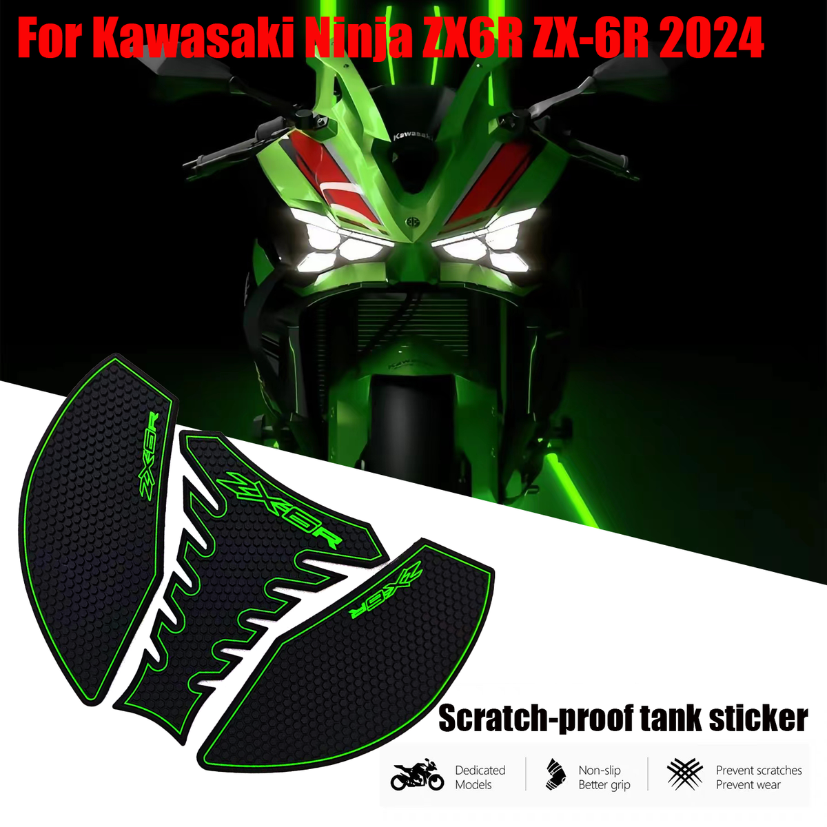 FIONEL Tank Protector For Kawasaki Ninja ZX6R 636 ZX 6R ABS 2004
