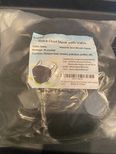 19 black masks with valve