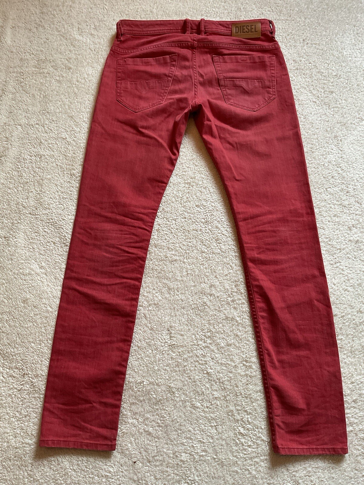 Red DIESEL THOMMER-SP  JEANS size W33 L34 slim skinny RARE COLOUR image 2
