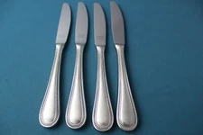 4 Dinner Knives Hollow Towle BEADED ANTIQUE Satin 18/8 Stainless Germany 8 7/8"