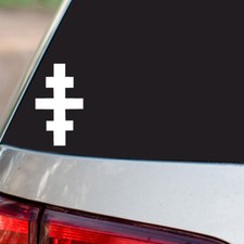 Christian Cross Sticker Jesus Religious S4 all chrome and regular vinyl colors