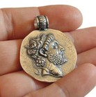 925 Men's Ancient Coin Philip V. King of Macedonia Pendant Sterling Silver Medal — photo 1