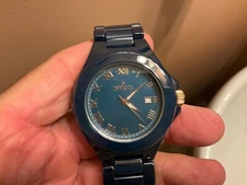INVICTA BLUE CERAMIC WATCH MODEL 14579 SOLID CERAMIC SWISS QUARTZ MOVEMENT MINT!