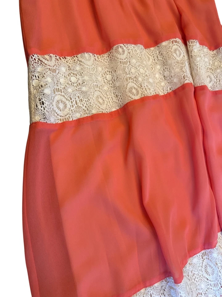 Maxi Vestido Coral Flying Tomato Para Mujer Halter Cuello Corbata Pequeño Verano Casa Foto 3 de 4