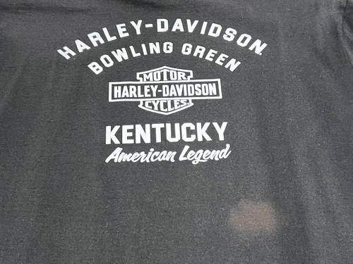 Harley Davidson Christmas Eagle T-Shirt Faded Black Bowling Green Kentucky Sz XL - Picture 4 of 8