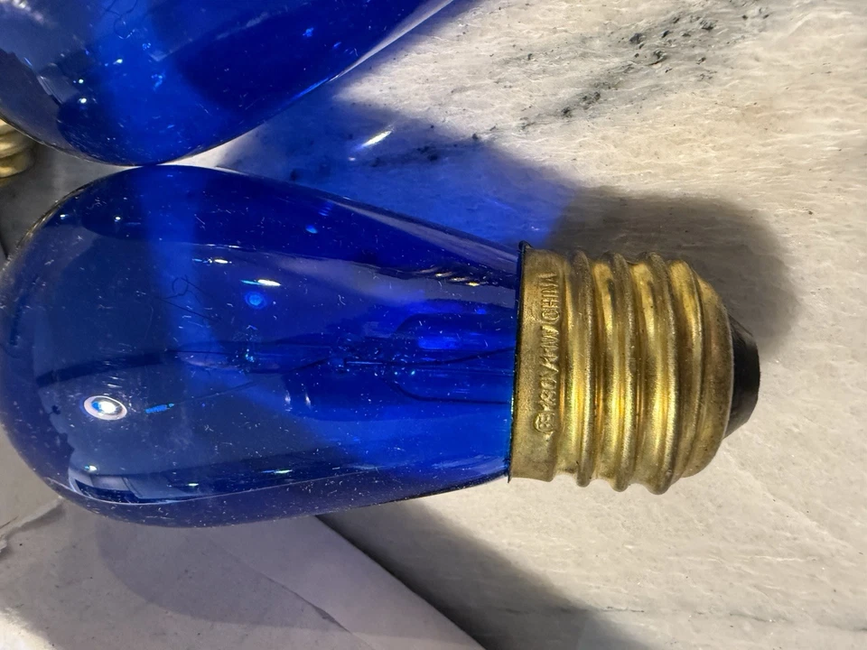 20 VINTAGE BLUE SIGN BULB NOS MARQUEE ARROW STAR S14 STANDARD BASE SOCKET 130V - Image 2 of 4