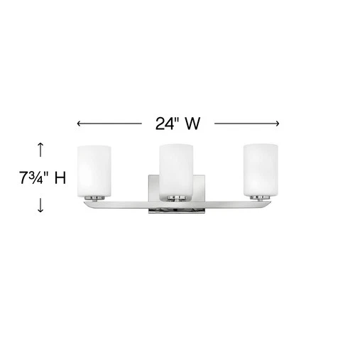 Hinkley Lighting 55023 Nickel 3-Light Vanity Light From The Kyra Collection - Picture 4 of 6